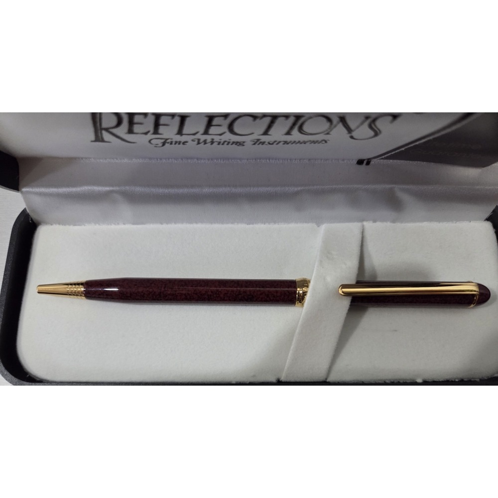 Vintage Reflections Fine Writing Instruments Brown Pen In Case with initials VC - Picture 3 of 8